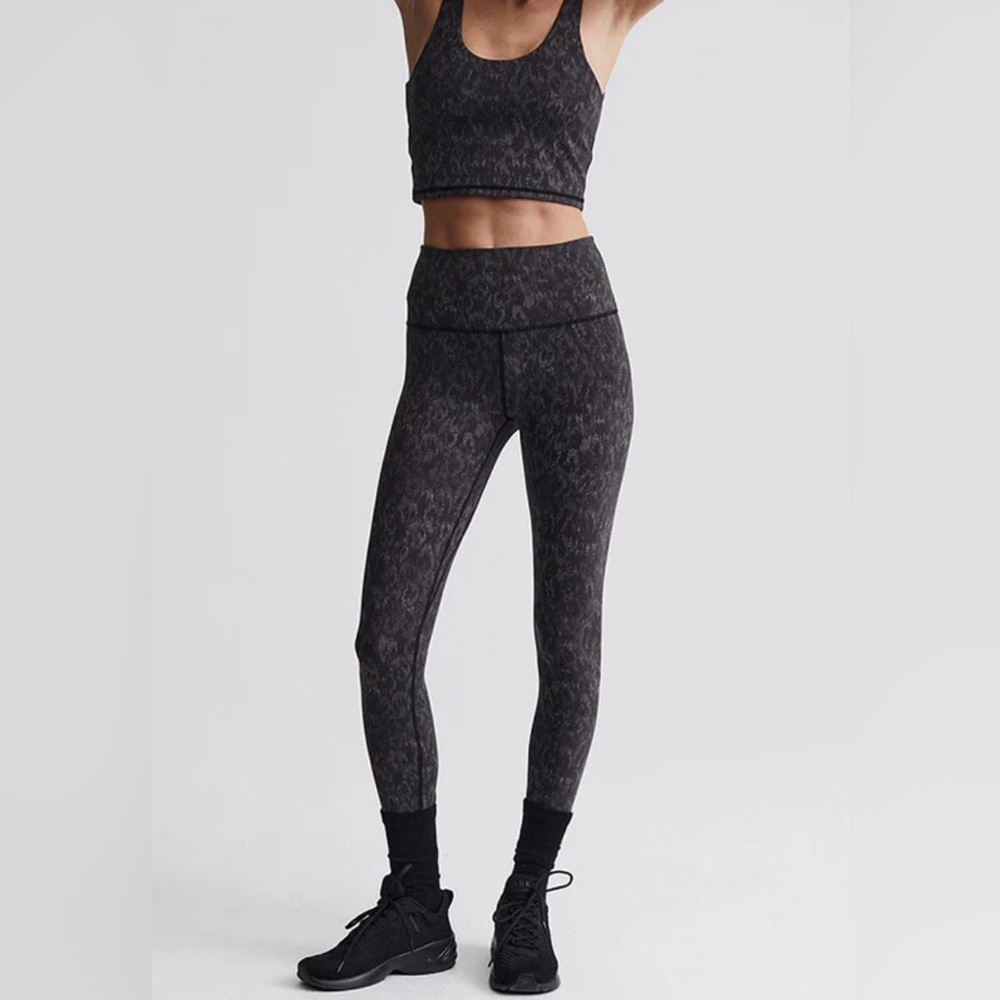 Varley Let's Go High Rise Legging 25 - Monochrome Cheetah - Womens size XS - Picture 3 of 8